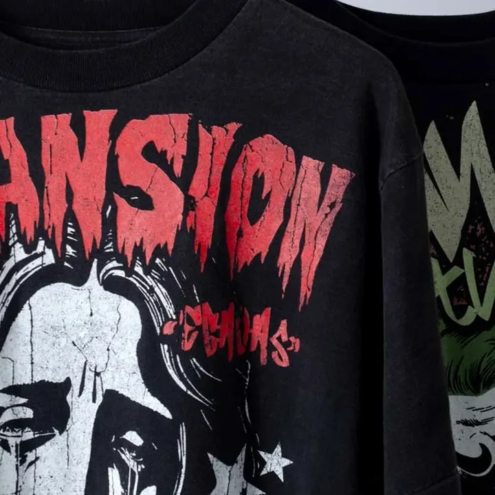 ตัวอย่างรายละเอียดงานสกรีน DTG บนเสื้อสีดำจาก Cottonora DTG