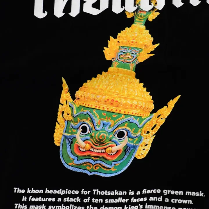 ตัวอย่างรายละเอียดงานสกรีน DTG บนเสื้อสีดำจาก Cottonora DTG