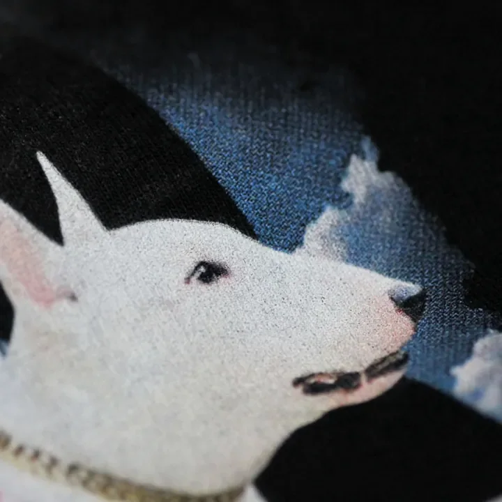 ตัวอย่างรายละเอียดงานสกรีน DTG บนเสื้อสีดำจาก Cottonora DTG