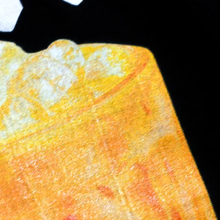 ตัวอย่างรายละเอียดงานสกรีน DTG บนเสื้อสีดำจาก Cottonora DTG