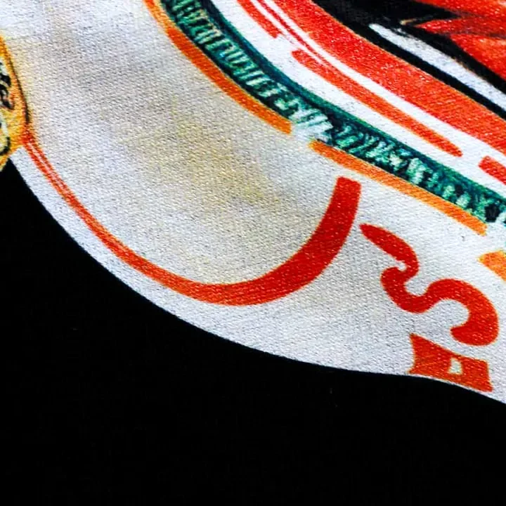 ตัวอย่างรายละเอียดงานสกรีน DTG บนเสื้อสีดำจาก Cottonora DTG