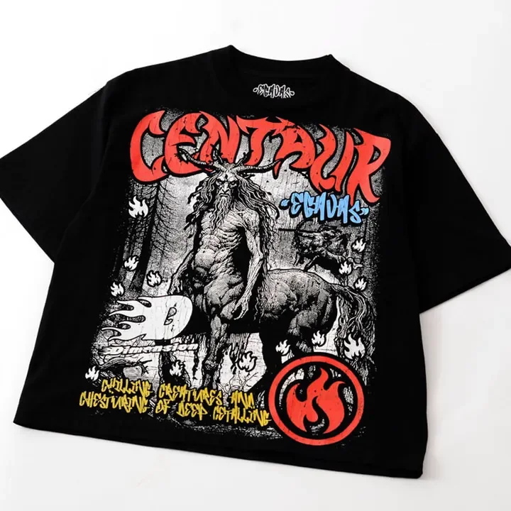 ตัวอย่างรายละเอียดงานสกรีน DTG บนเสื้อสีดำจาก Cottonora DTG