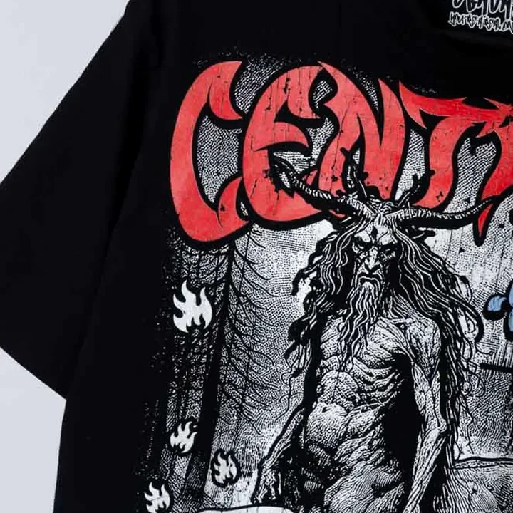 ตัวอย่างรายละเอียดงานสกรีน DTG บนเสื้อสีดำจาก Cottonora DTG